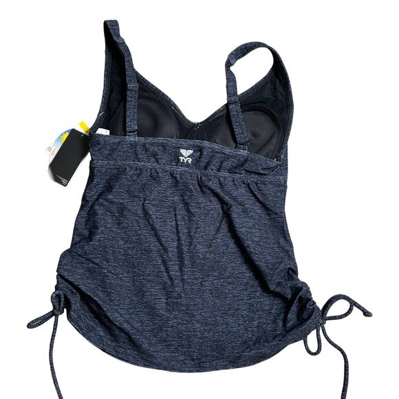 TYR DuraFast Elite Mantra V-Neck Tankini Swim Top - Black Size 10 - $55 - Picture 3 of 6